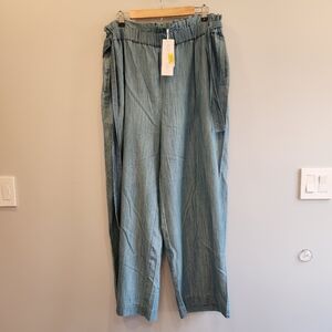 Karyn Seo NWT Belted Wide Leg Baggy Stretch Waist Pant